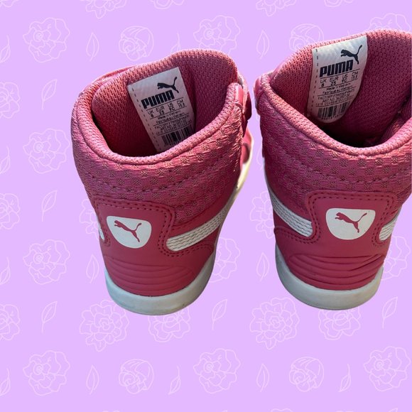 Puma Pink High Tops with Velcro - Picture 3 of 6
